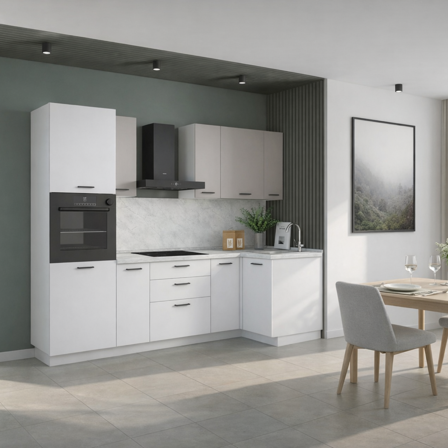 Кухонный гарнитур Рондо 10, 214x240x105x60 см