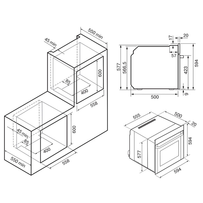 KRONA ESSENZA 60 BL G2 электрический духовой шкаф (независимый) KROE044